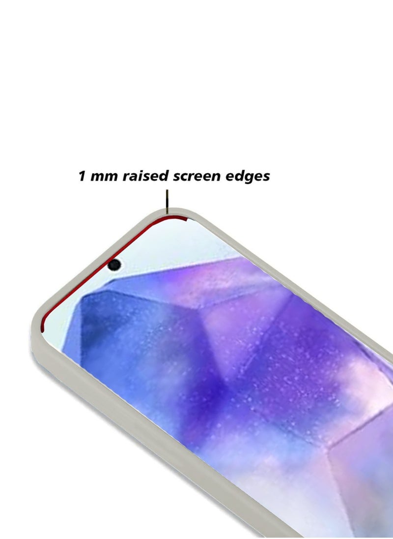 Wtech Translucent Raised Lips Plating Luxury Case Cover For Samsung Galaxy A55 5G 2024 Pearl White  - Image 5