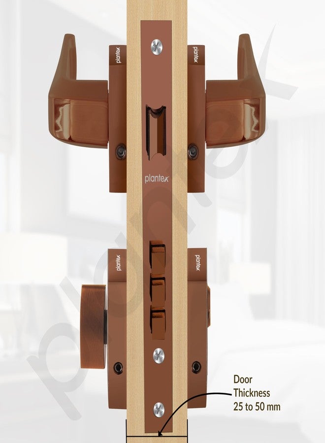 Plantex Premium Mortise Lock with 3 Years of Warranty/Main Door Lock Set for Home/Door Handle Locks (PT-013, Rose Gold) - Image 5
