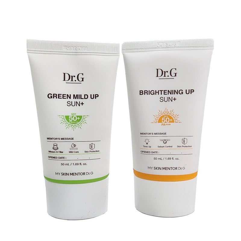 Dr. G [1+1] Dr.G NEW Brightening Up n Green Mild Sun Cream SPF50+ PA+++ (50ml + 50ml) Gowoonsesang - Image 1