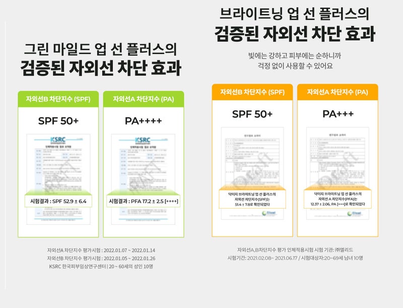 Dr. G [1+1] Dr.G NEW Brightening Up n Green Mild Sun Cream SPF50+ PA+++ (50ml + 50ml) Gowoonsesang - Image 2