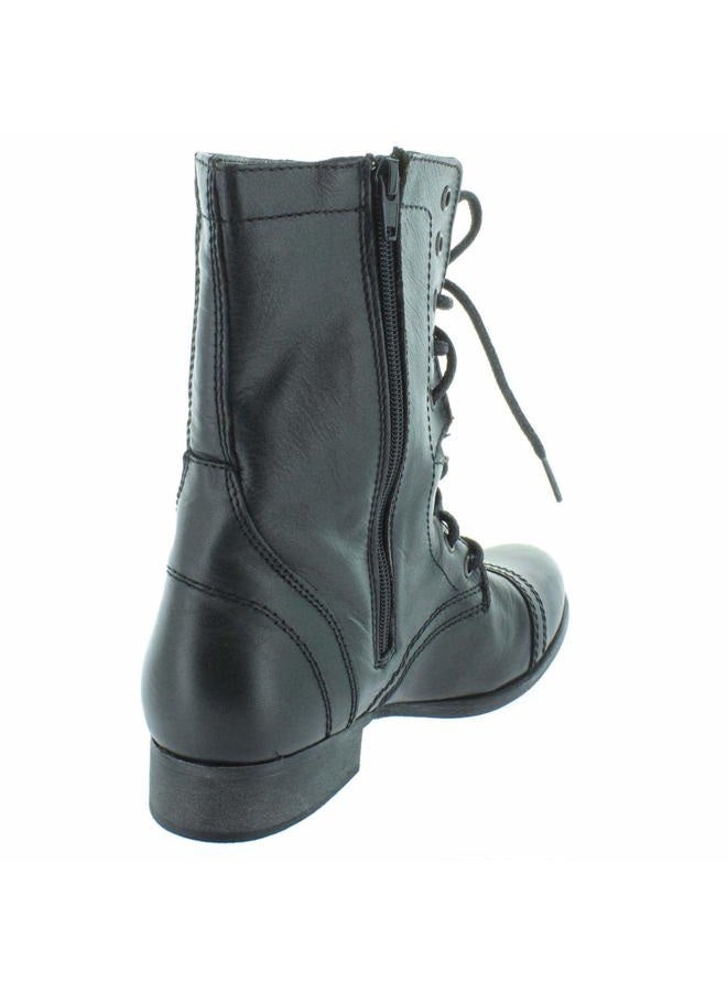 STEVE MADDEN حذاء تروبا النسائي ذو الأربطة، جلد أسود، 6.5 M US - Image 4