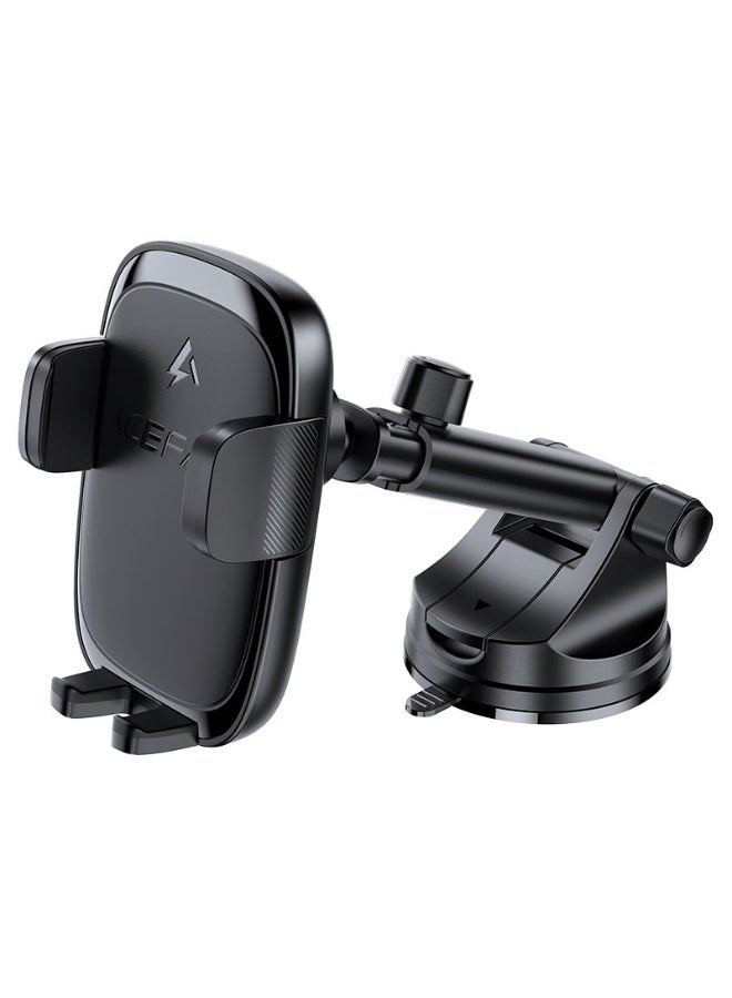 ACEFAST Fast Wireless Charger Car Holder D49, Accurate Positioning, Free Rotation, Multi-angle Adjustment, Widely Compatible - Black - Image 1