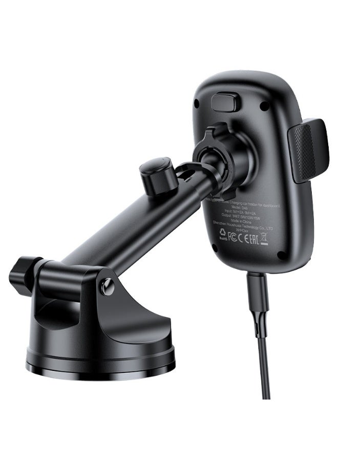 ACEFAST Fast Wireless Charger Car Holder D49, Accurate Positioning, Free Rotation, Multi-angle Adjustment, Widely Compatible - Black - Image 2