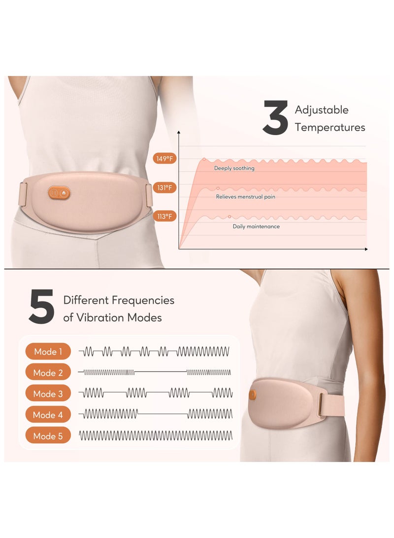 SYOSI وسادة تدفئة، وسادات تدفئة كهربائية محمولة لتخفيف التشنجات وآلام الظهر، وسادة تدفئة كبيرة مع 3 مستويات حرارة و5 أوضاع تدليك اهتزازية لتهدئة سريعة ومريحة، وسادة تدفئة لاسلكية للنساء - Image 2