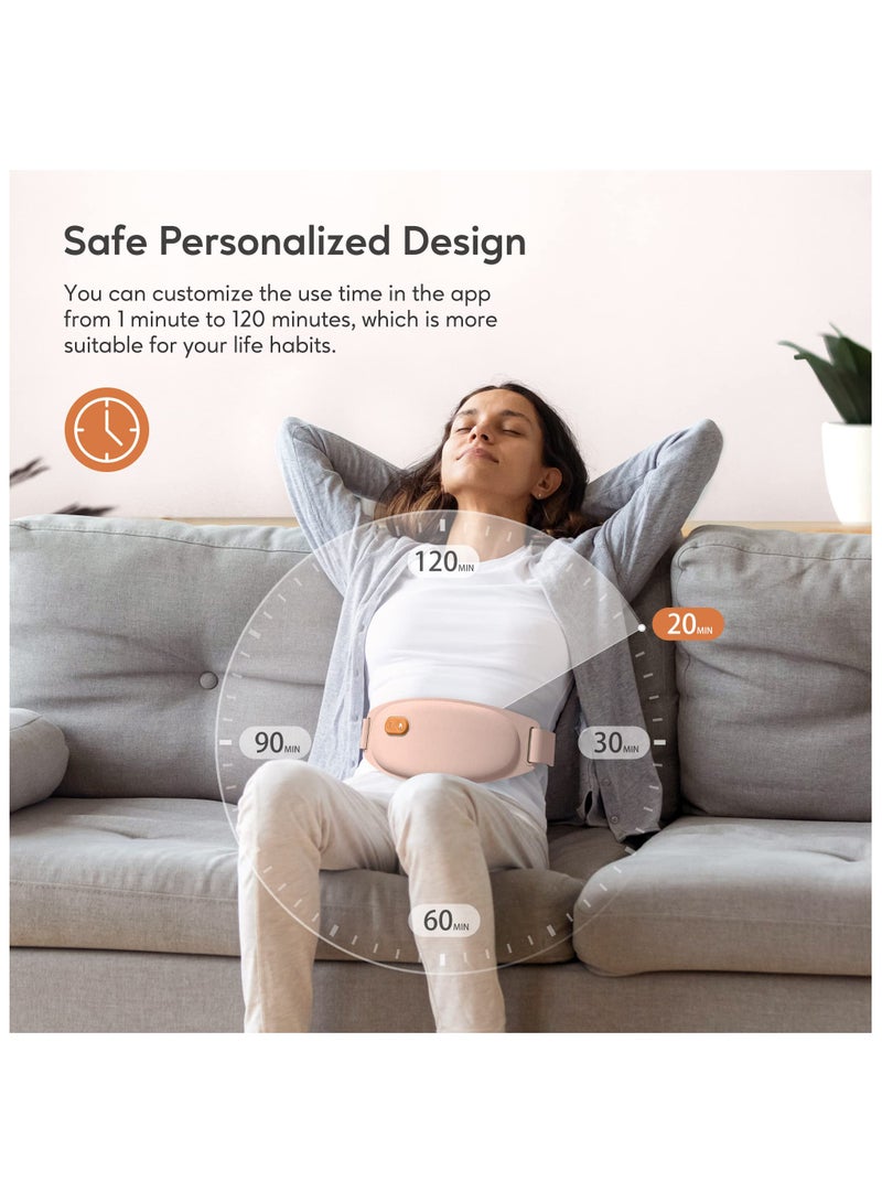 SYOSI وسادة تدفئة، وسادات تدفئة كهربائية محمولة لتخفيف التشنجات وآلام الظهر، وسادة تدفئة كبيرة مع 3 مستويات حرارة و5 أوضاع تدليك اهتزازية لتهدئة سريعة ومريحة، وسادة تدفئة لاسلكية للنساء - Image 4