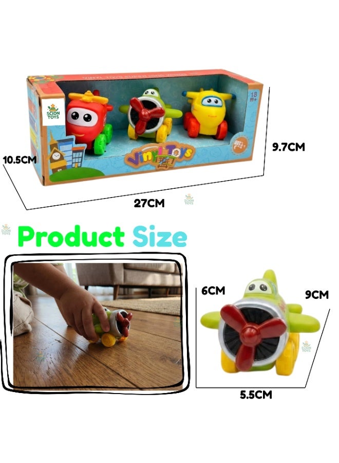 Scion Toys Push and Go Airplane Toy for Toddlers 1-3 – Soft Rubber Vehicle Toy Set, Friction Powered Baby Airplane Car Toy, BPA Free Bath Travel Toys, Birthday Gift Boys Girls UAE - Image 2