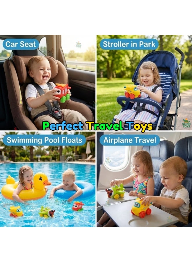 Scion Toys Push and Go Airplane Toy for Toddlers 1-3 – Soft Rubber Vehicle Toy Set, Friction Powered Baby Airplane Car Toy, BPA Free Bath Travel Toys, Birthday Gift Boys Girls UAE - Image 5