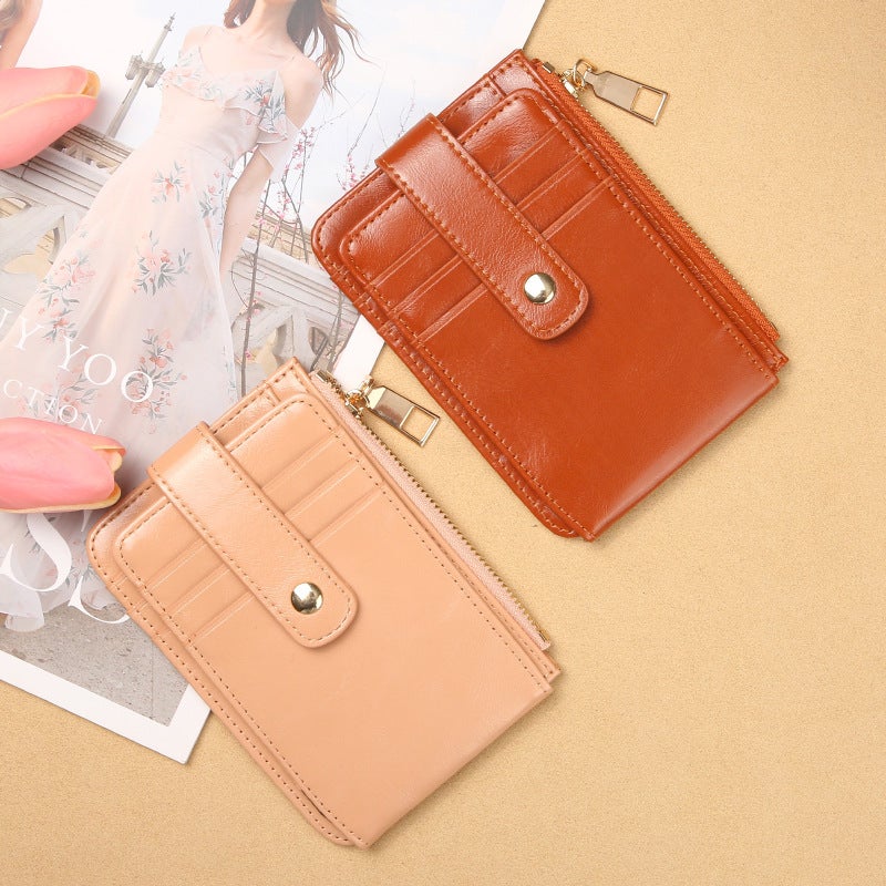 Multifunctional Solid Color PU Leather Wallet, RFID Blocking Design Portable Daily Storage Purse for Cards Cash Coin Business Use - Image 2