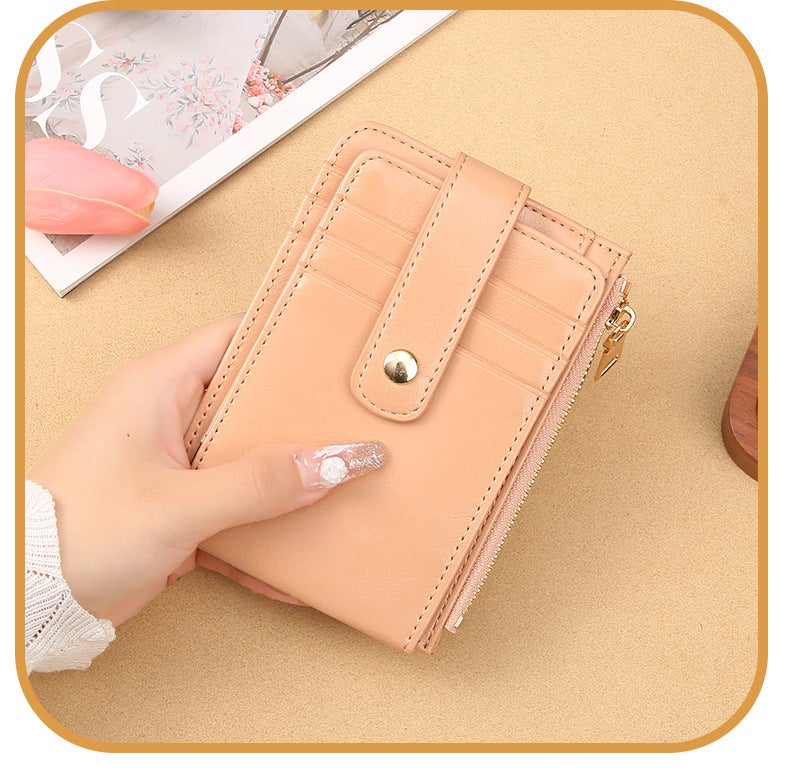 Multifunctional Solid Color PU Leather Wallet, RFID Blocking Design Portable Daily Storage Purse for Cards Cash Coin Business Use - Image 1