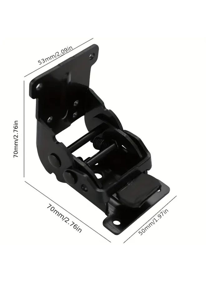 Silvery Self Locking Folding Hinge 1pc with 8 Screws 0 90 180 Degree Three Position Mechanism One Click Positioning Unlocking Heavy Duty Stable Easy Installation for Folding Tables Chairs Beds Cabinets Shelves RV Hardware - Image 2