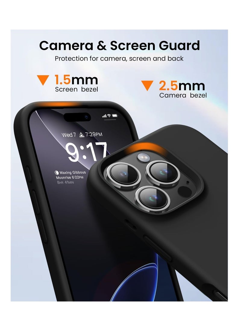 اووكاي جراب متوافق مع iPhone 16 Pro، [سلسلة اللمسة الحريرية والناعمة] جراب واقٍ كامل الجسم من المطاط السيليكوني السائل الناعم الفاخر لهاتف iPhone 16 Pro (أسود) - Image 4