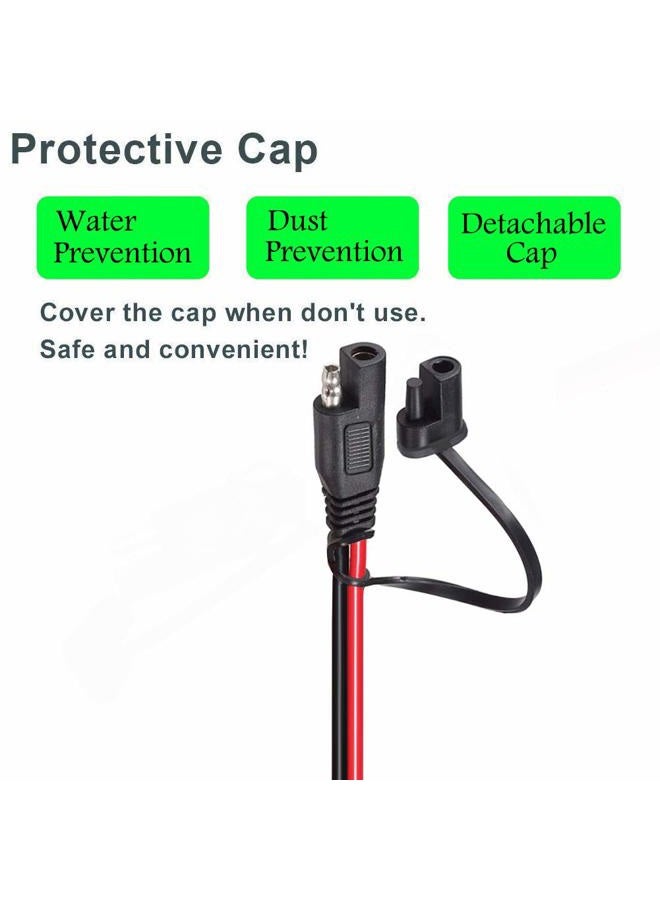 YETOR 10AWG Battery Alligator Clips,SAE Quick Release Adapter to Alligator Clips with 2FT,SAE Clip Connectors Extension Charging Cable for Cars Motorcycles - Image 2