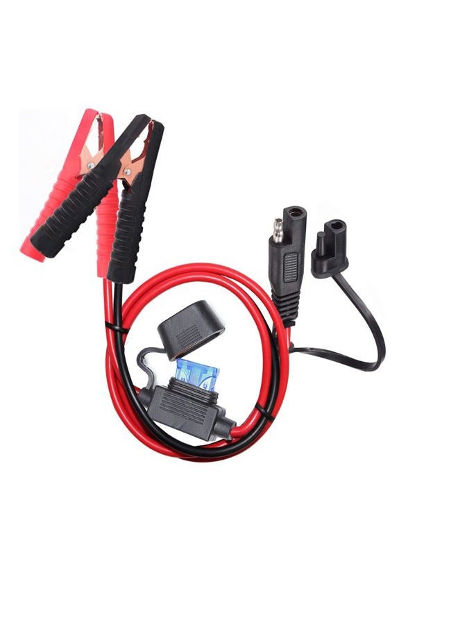 YETOR 10AWG Battery Alligator Clips,SAE Quick Release Adapter to Alligator Clips with 2FT,SAE Clip Connectors Extension Charging Cable for Cars Motorcycles - Image 1