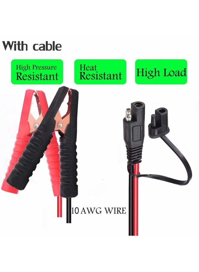 YETOR 10AWG Battery Alligator Clips,SAE Quick Release Adapter to Alligator Clips with 2FT,SAE Clip Connectors Extension Charging Cable for Cars Motorcycles - Image 3