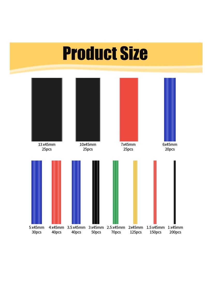 800 Pcs Heat Shrink Tubing Kit, 2:1 Shrink Ratio, 5 Sizes, 12 Colours, Waterproof  - Image 2