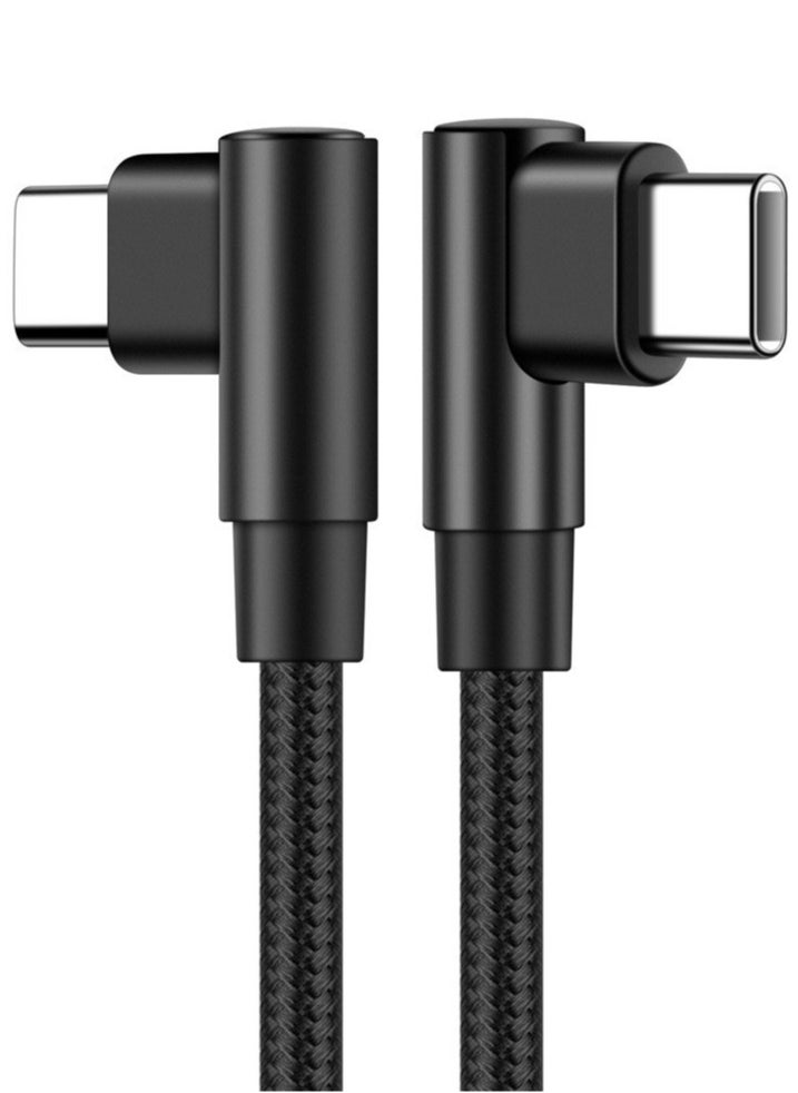 60W 2 Pack 6+6FT Type C to Type C Fast Charging Cable USBC to USBC Cord 90 Degree USB C Cable Right Angle for iPhone 16 15 Samsung Galaxy S24 S23 iPad MacBook Pixel USB C Charger  - Image 3