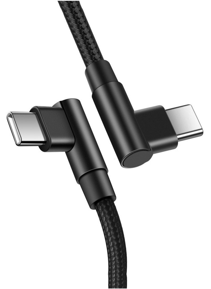 60W 2 Pack 6+6FT Type C to Type C Fast Charging Cable USBC to USBC Cord 90 Degree USB C Cable Right Angle for iPhone 16 15 Samsung Galaxy S24 S23 iPad MacBook Pixel USB C Charger  - Image 4