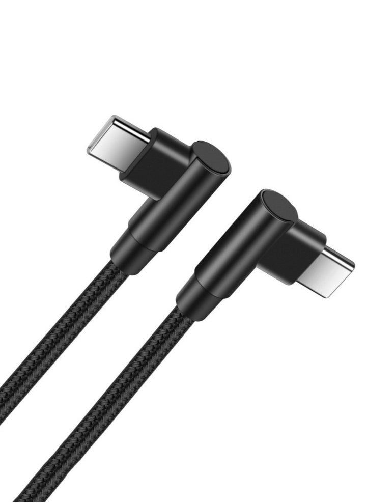 60W 2 Pack 6+6FT Type C to Type C Fast Charging Cable USBC to USBC Cord 90 Degree USB C Cable Right Angle for iPhone 16 15 Samsung Galaxy S24 S23 iPad MacBook Pixel USB C Charger  - Image 5