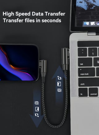 2PCS 60W fast charger type c cable, PD3.0 3A USB C to C 90 Degree Right Angle Date Cable (1M+2M) , Nylon Braided mobile cable for iPhone 16/15 Pro, Samsung S24/S23 Ultra, iPad, MacBook, Fast Charger Cord - view 4