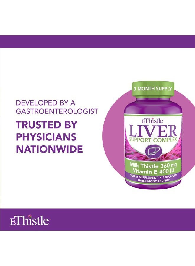 EThistle Liver Wellness Dietary Supplement, Milk Thistle & Vitamin E Liver Health Formula, Caplets 180 Count - Image 5