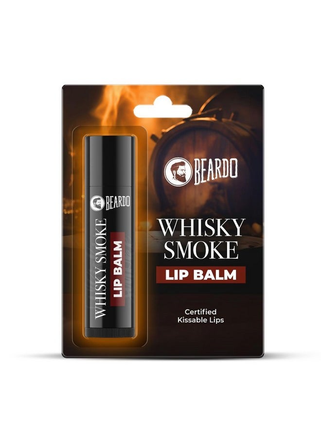 BEARDO - Whisky Smoke Lip Balm For Men, 4G | Certified Kissable Lips| Moisturizes & Soothes Dry, Cracked & Chapped Lips | Enriched With Vitamin E, Shea Butter & Coffee | Non Glossy | Non Tinted Lip Balm - Image 1