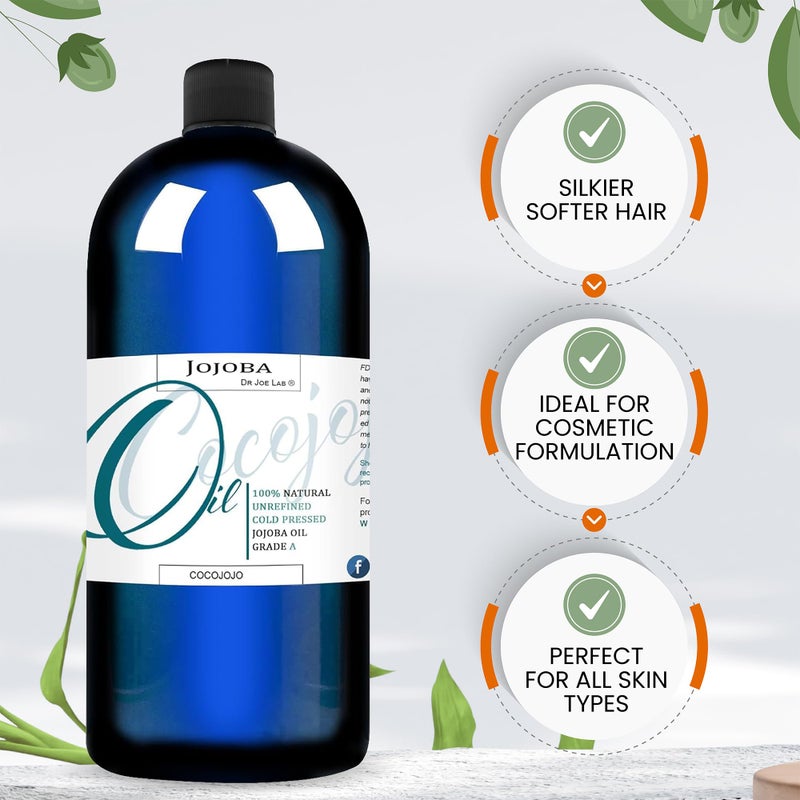 Cocojojo Jojoba Oil Organic, Jojoba Oil for Hair Growth for Skin, Face, 100% Pure Natural, Cold Pressed, Deep Moisturizing Anti-Aging, Essential Oils - 8 Fl Oz - Image 5
