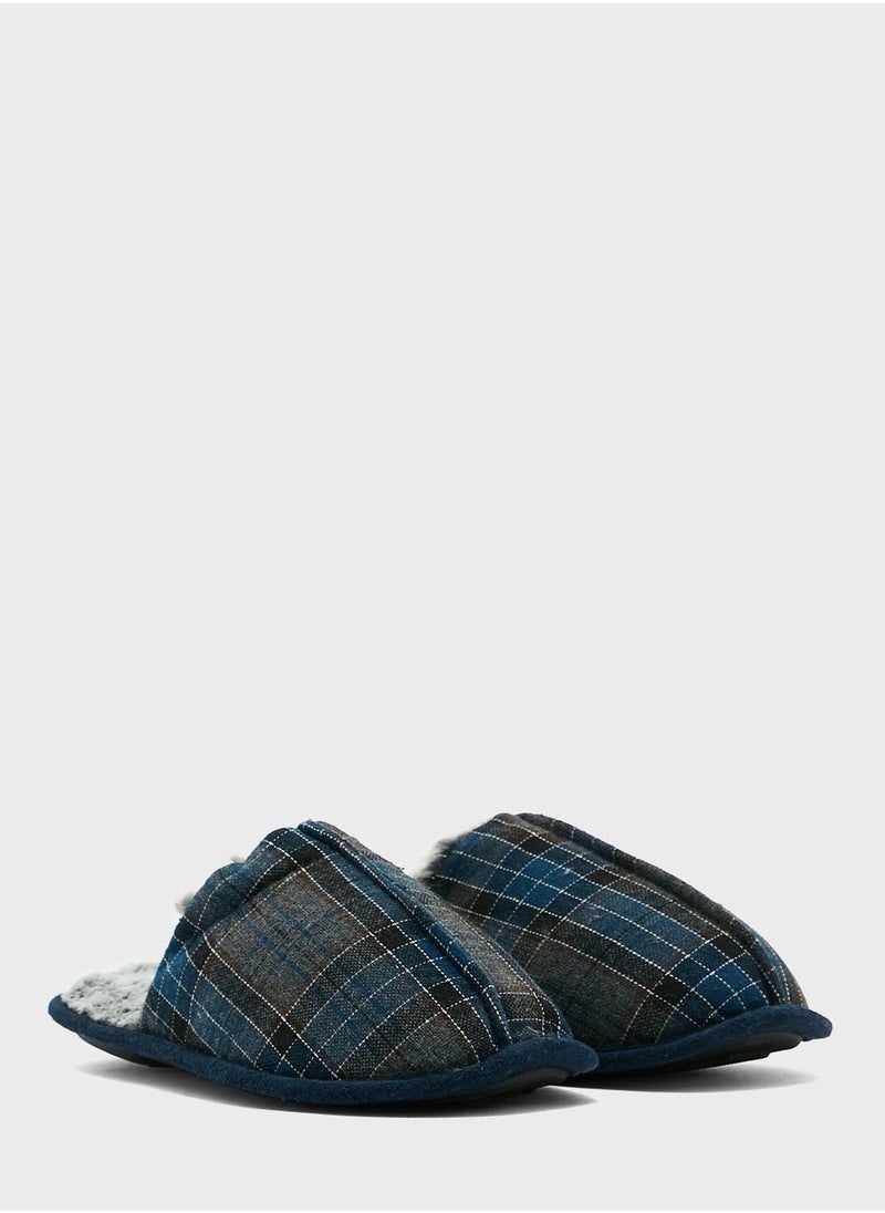Seventy Five - Check Print Soft Bedroom Slippers - Image 1