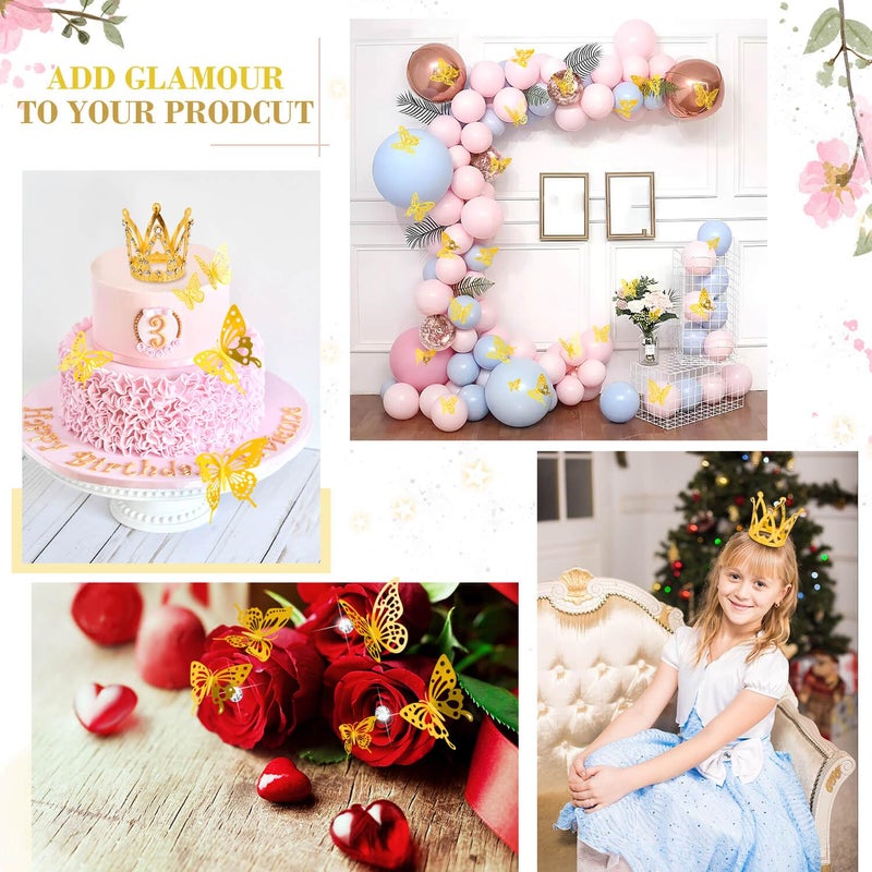 Tetutor 180pcs Waterproof Flower Wrapping Paper Kit, 20 Sheets Floral Wrapping Paper Bouquet With Ribbons Flower Pins 3d Butterflies and Crowns for Florist Wrap Back - Image 5