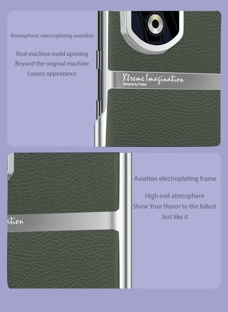 Honor 90 Case Cover with TPU Leather Camera Metal Len Protector 3 in 1 Anti-Scratch Anti-drop Anti-fingerprint slim light Protective Shockproof Back Cover For Honor 90 Mobile Phone Accessory - Image 5