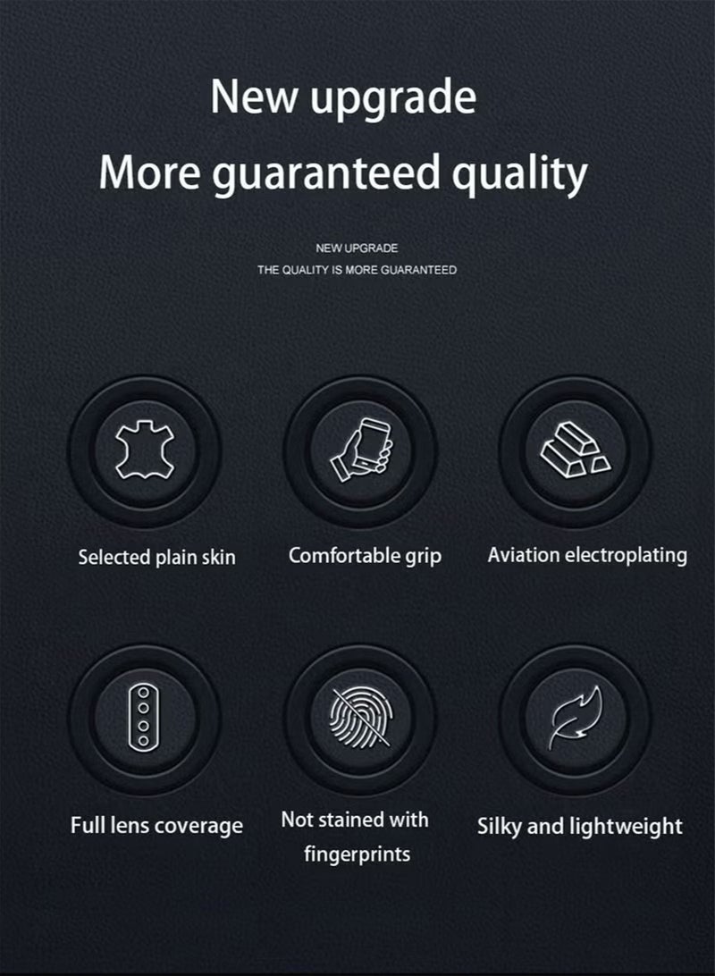 Honor 90 Case Cover with TPU Leather Camera Metal Len Protector 3 in 1 Anti-Scratch Anti-drop Anti-fingerprint slim light Protective Shockproof Back Cover For Honor 90 Mobile Phone Accessory - Image 2