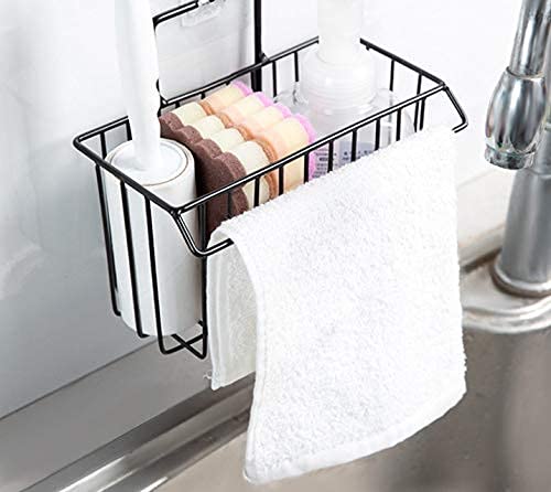 Lexazo Metal Iron Sink Caddy Organizer Rack Sponge Holder Rack Drain Basket for Kitchen Brush Soap Dishwashing Liquid - Image 5