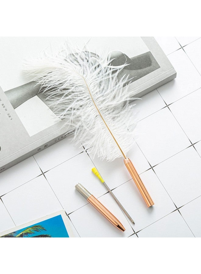 Lobagve 3 Pcs Feather Metal Ballpoint Pens Black Ink 1.0 Mm Office Supplies - Image 5