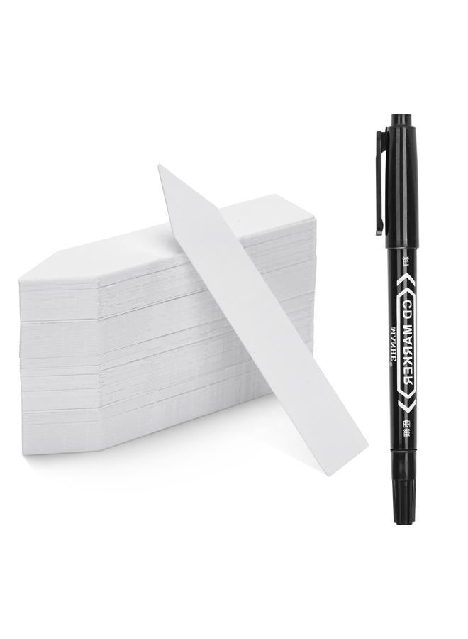 KINGLAKE Plant Labels,Plastic Plant Labels 4 Inch,Plant Tags,100 Pcs Nursery Garden Labels Plant Markers for Outdoor Garden Waterproof,Plant Name Tags Garden Stake Tags White - Image 1