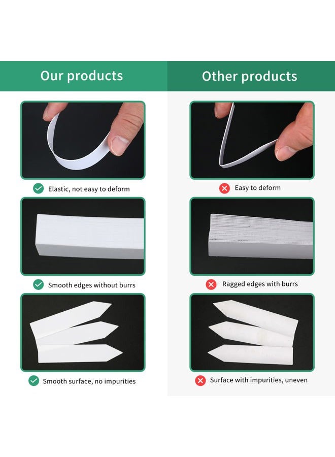 KINGLAKE Plant Labels,Plastic Plant Labels 4 Inch,Plant Tags,100 Pcs Nursery Garden Labels Plant Markers for Outdoor Garden Waterproof,Plant Name Tags Garden Stake Tags White - Image 4