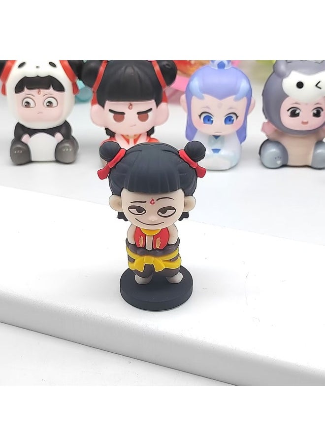 Ne Zha 2 Devil Boy Nao Hai Series Hand-made Blind Box Ornaments Ao Bing Ne Zha Small Ornaments Color-changing Roast Duck Cave Music-Color:The Magic Boy Makes A Frenzy In The Sea [6-piece Blind Box Of Ornaments]