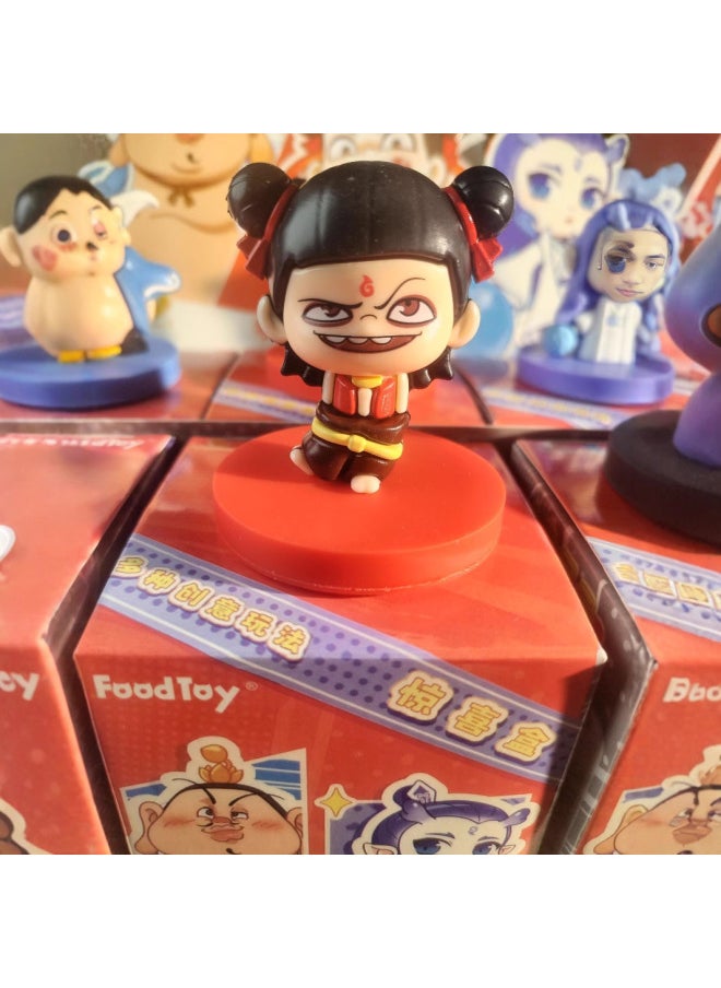 Ne Zha 2 Devil Boy Nao Hai Series Hand-made Blind Box Ornaments Ao Bing Ne Zha Small Ornaments Color-changing Roast Duck Cave Music-Color:The Magic Boy Makes A Frenzy In The Sea [6-piece Blind Box Of Ornaments]