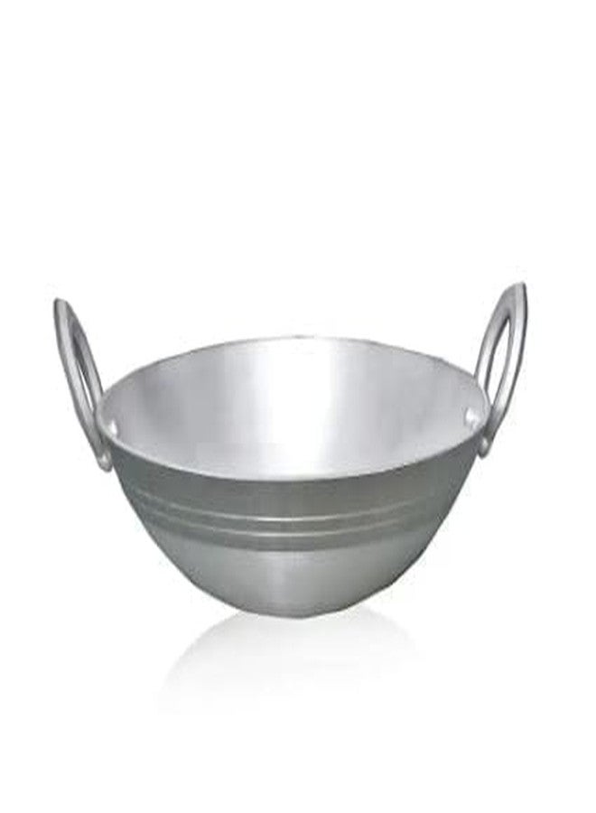 Shopsidex Aluminum Kadhai Deep Kadai | Non Induction Kadai | Without Non Stick Kadai |Kadai Deep Cooking Kadai | Deep Cooking Silver (20 Litter) - Image 2
