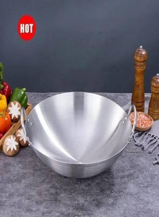 Shopsidex Aluminum Kadhai Deep Kadai | Non Induction Kadai | Without Non Stick Kadai |Kadai Deep Cooking Kadai | Deep Cooking Silver (20 Litter) - Image 4