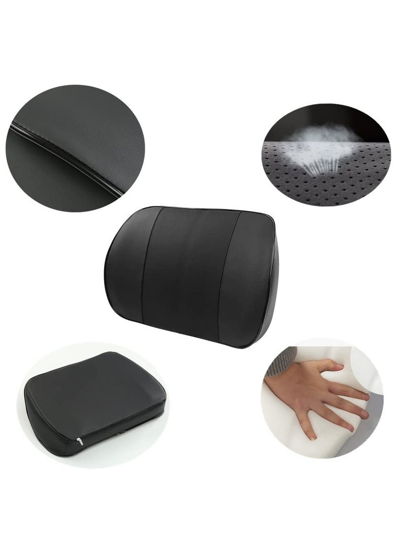 SYOSI وسادة دعم الرأس والرقبة من SYOSI ووسادة دعم أسفل الظهر من رغوة الذاكرة، وسادة مقعد مريحة ergonomics لمقاعد السيارات وكراسي المكتب، تخفيف تعب القيادة وتحسين الوضعية، باللون الأسود - Image 5