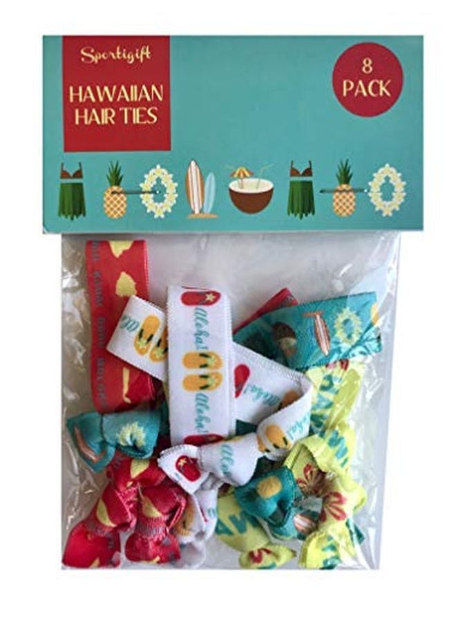 Sportigift 8 Piece Hawaiian Hair Ties Hawaiian Accessories Hawaiian Gifts Hawaii Gifts Hawaii Accessories Aloha Hawaiian Islands  - Image 4