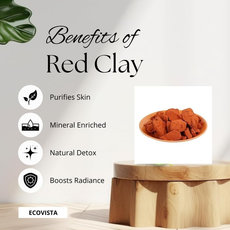 ECOVISTA Natural Red Edible Clay Chunks - Organic, Pure, Ideal for Eating and Skin Care - 4 oz (114gm). - Image 2