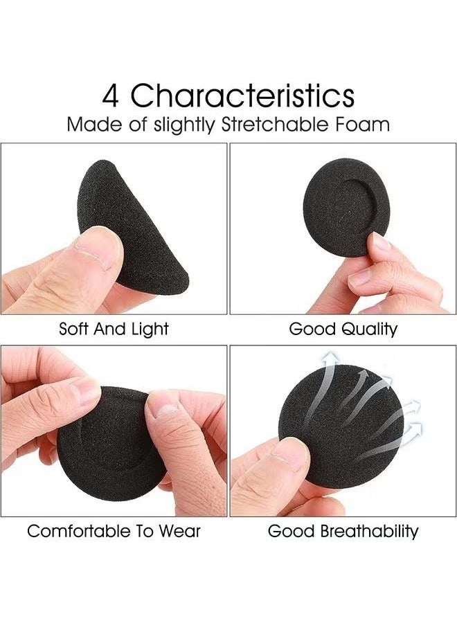 Foam Ear Pad Replacement Cushions Headphone Earphone Headset Disposable Sponge Covers 10 Pairs 60mm 2.4" Replacement Foam Ear Pud Earpads Sponge Cushion Covers Headset Black  - Image 5