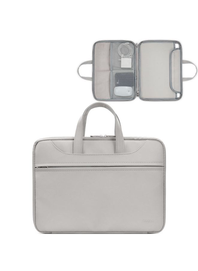 Baona BN-Q006 PU Leather Full Opening Laptop Handbag For 13/13.3 inches(Grey)