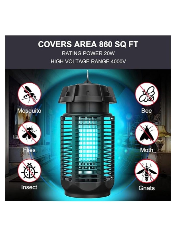 ARNOTEC Mosquito Killer Lamp 20W UV Electric Fly Zapper Waterproof Light Portable Bug Zapper, Moth, Gnat, Flies Pest Control Repeller Catcher with Standard UK Plug for Indoor, Black  - Image 3