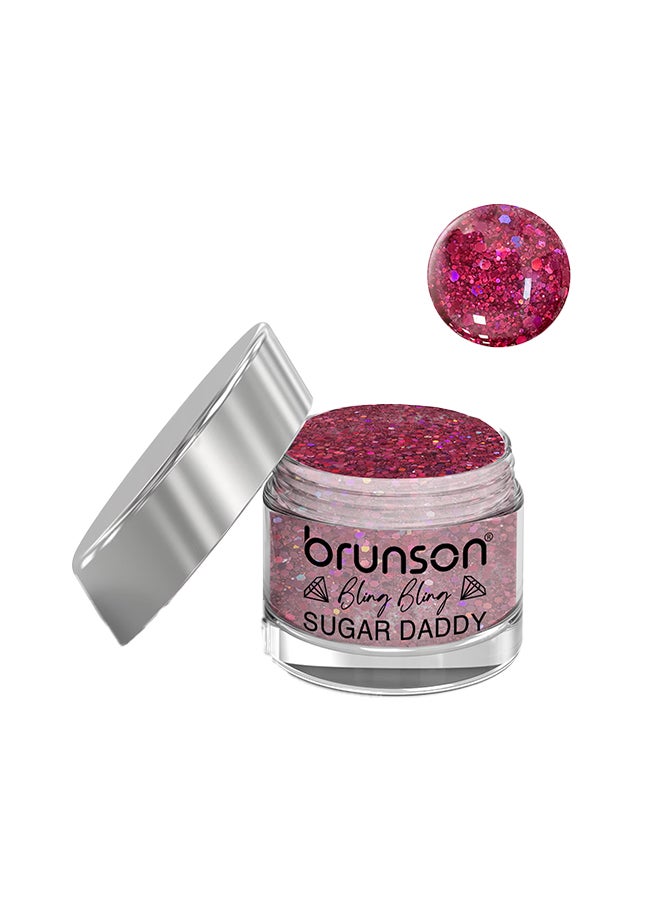 brunson Acrylic Nail Powder DIP And Buff System, Sugar Daddy Glittered 30ml BDA11