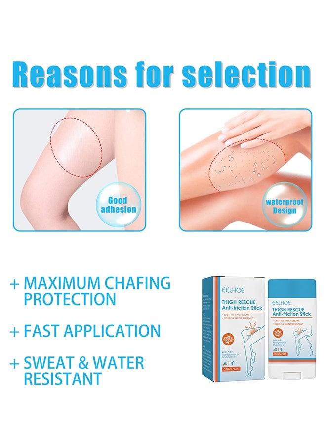 EELHOE Thigh Rescue Anti-friction Stick - Body Anti Chafe Balm Chafing Cream Thigh Rescue Friction Defense Anti Chafe Balm Prevent Rubbing Dry Skin for Wear, And Damage - Image 4