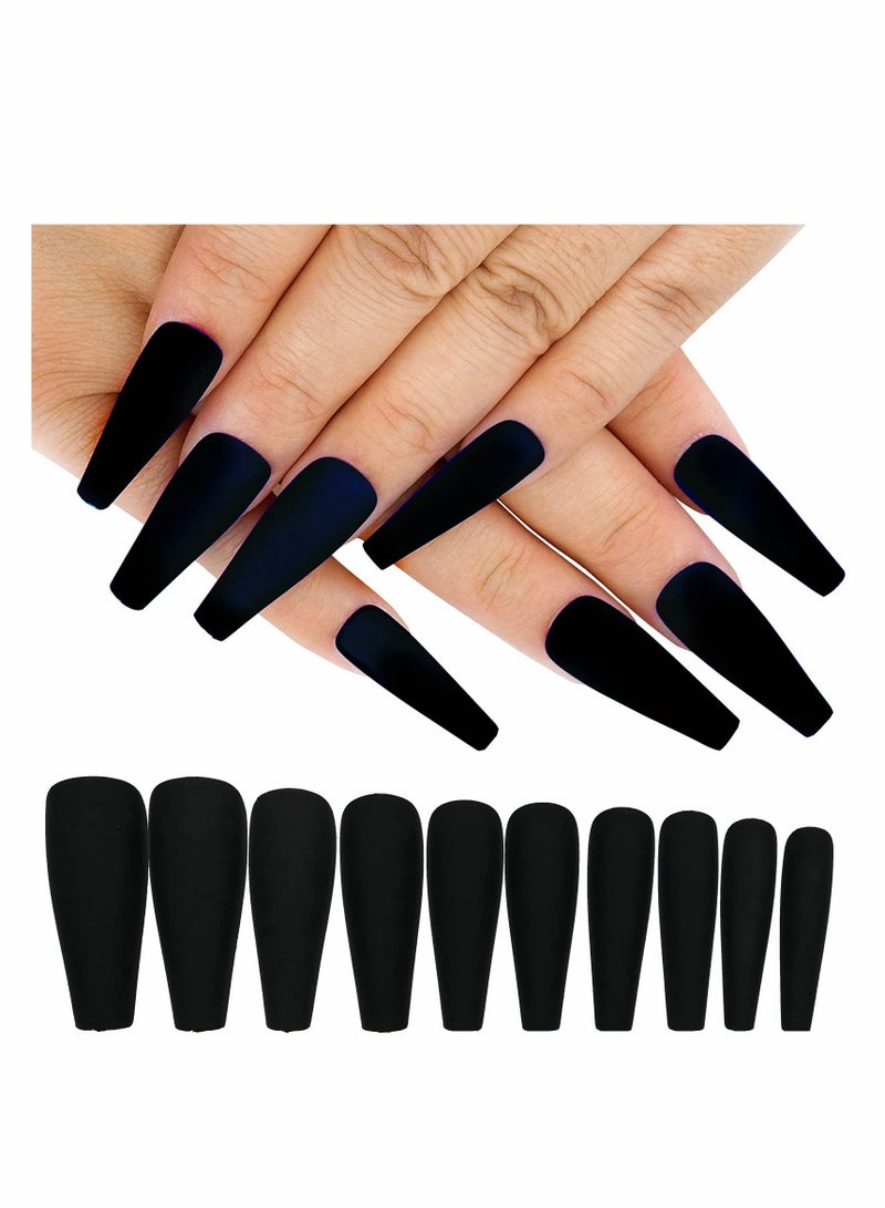 400pcs Matte Coffin Press-On Nails - Full Cover DIY Acrylic Nail Tips for Women & Girls, Perfect for Nail Art Decoration - Image 2