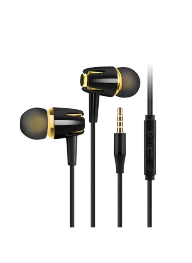Generic - Bass In-Ear Headphones with Mic - Compatible with Apple, Android, and Huawei Phones - Wired Control for Sports and Gaming - Image 1