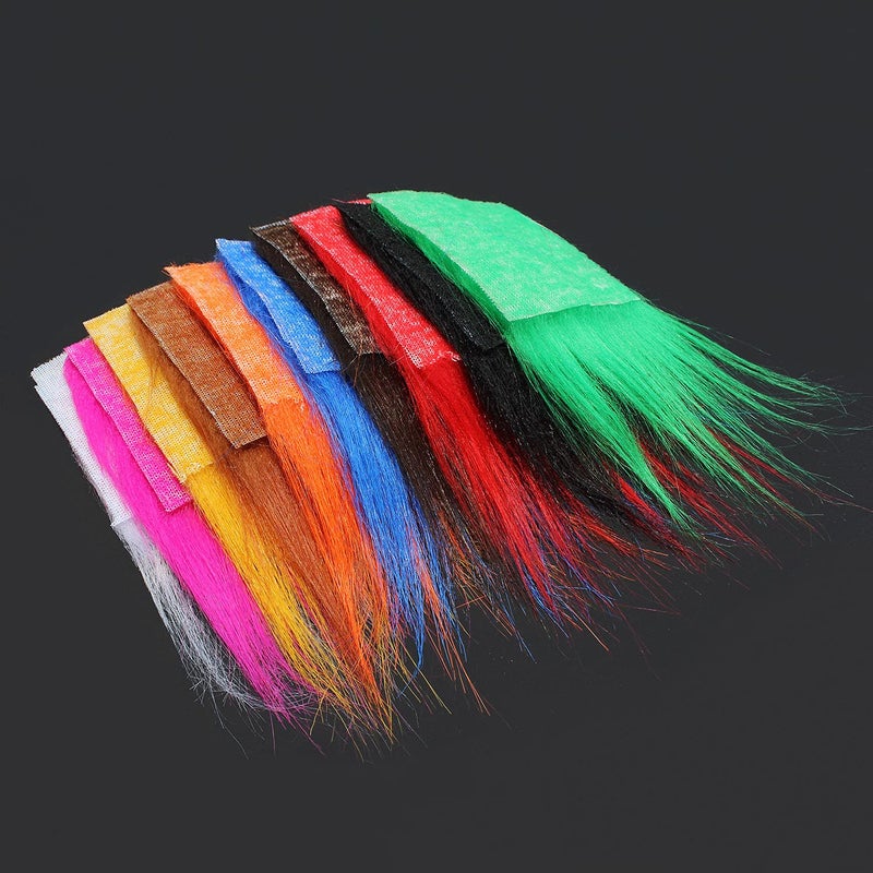 Tigofly 10 pcs 8X8cm 10 Colors Furabou Long Hair Craft Fur Synthetic Fiber Streamer Tail Wing Fly Fishing Tying Materials - Image 1