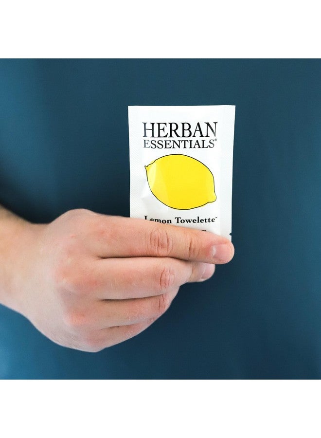 Herban Essentials Lemon Towelettes - Essential Oil Wipes for Hands, Face and Body - Moist Individually Wrapped Wipes - 20 Count - Image 3